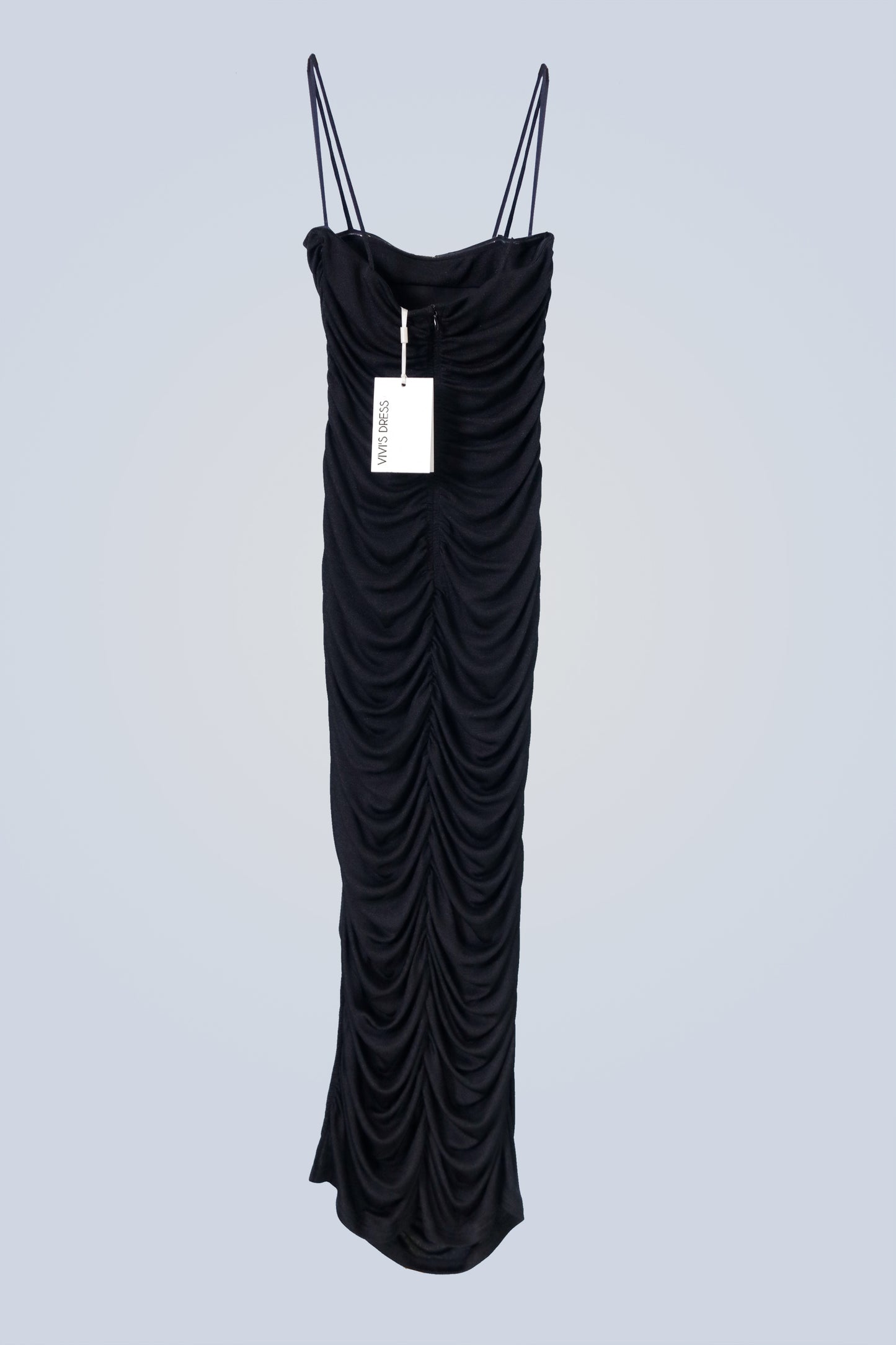 Ruched Maxi Dress with Frill Detail – Stretchy Tiered Hem Evening Outfit