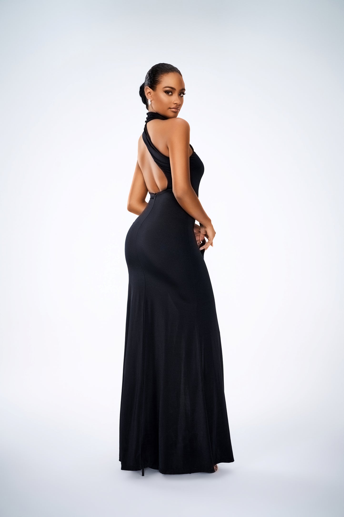 KEYLAN COWL NECK MAXI DRESS BLACK