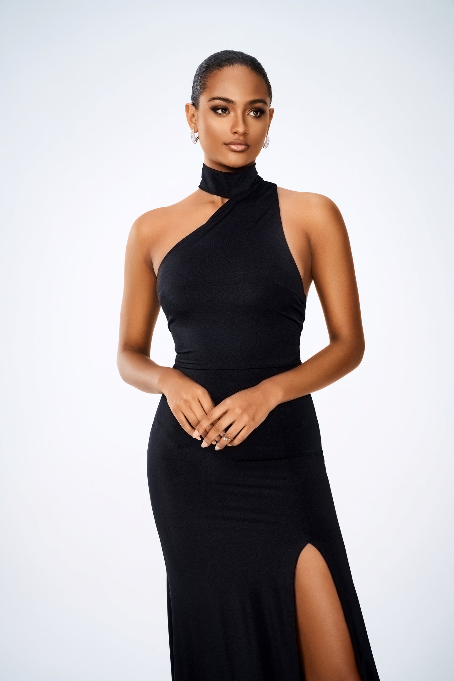 KEYLAN COWL NECK MAXI DRESS BLACK