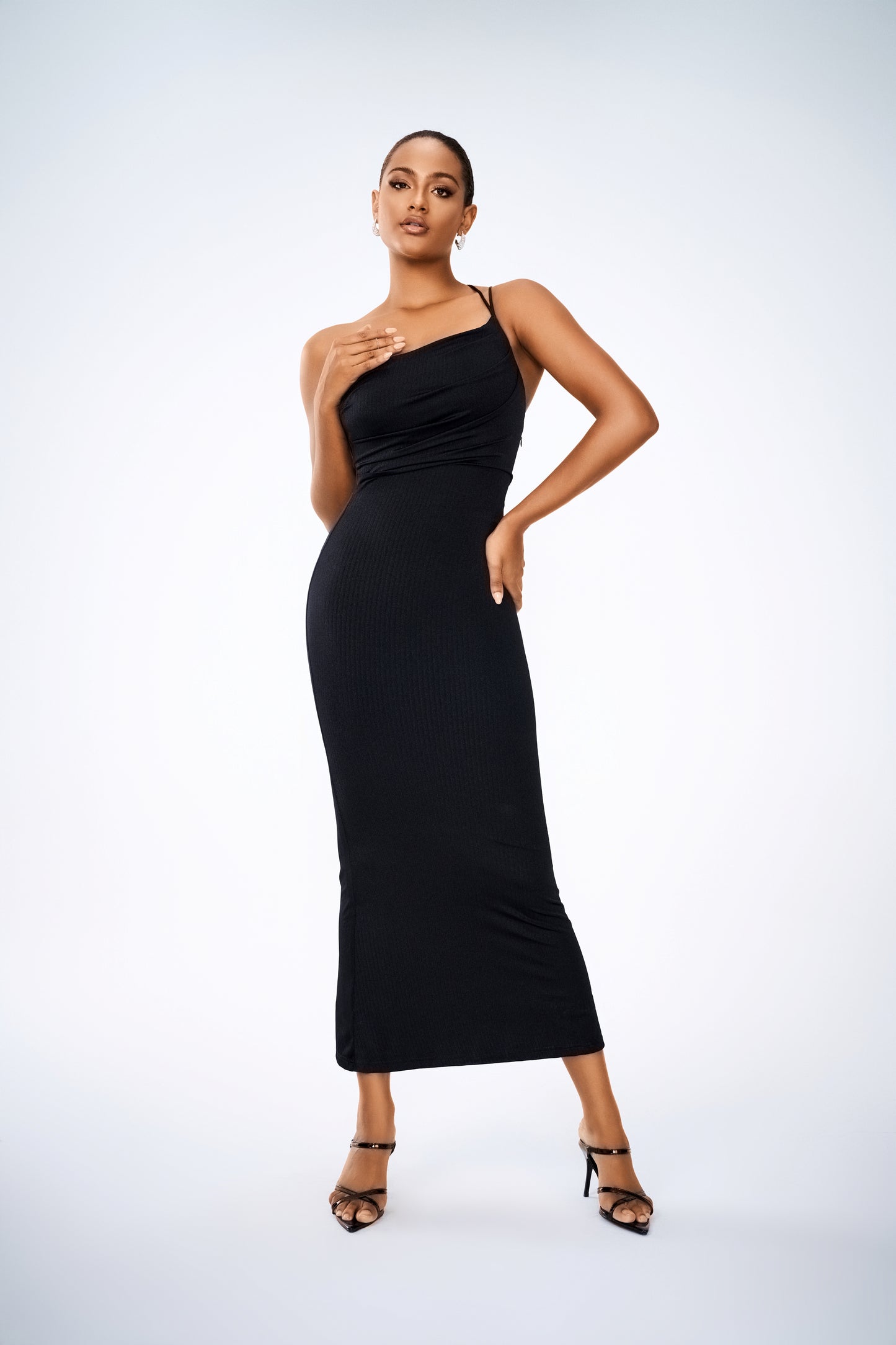 SHAUN MIDI DRESS BLACK LOWER IMPACT