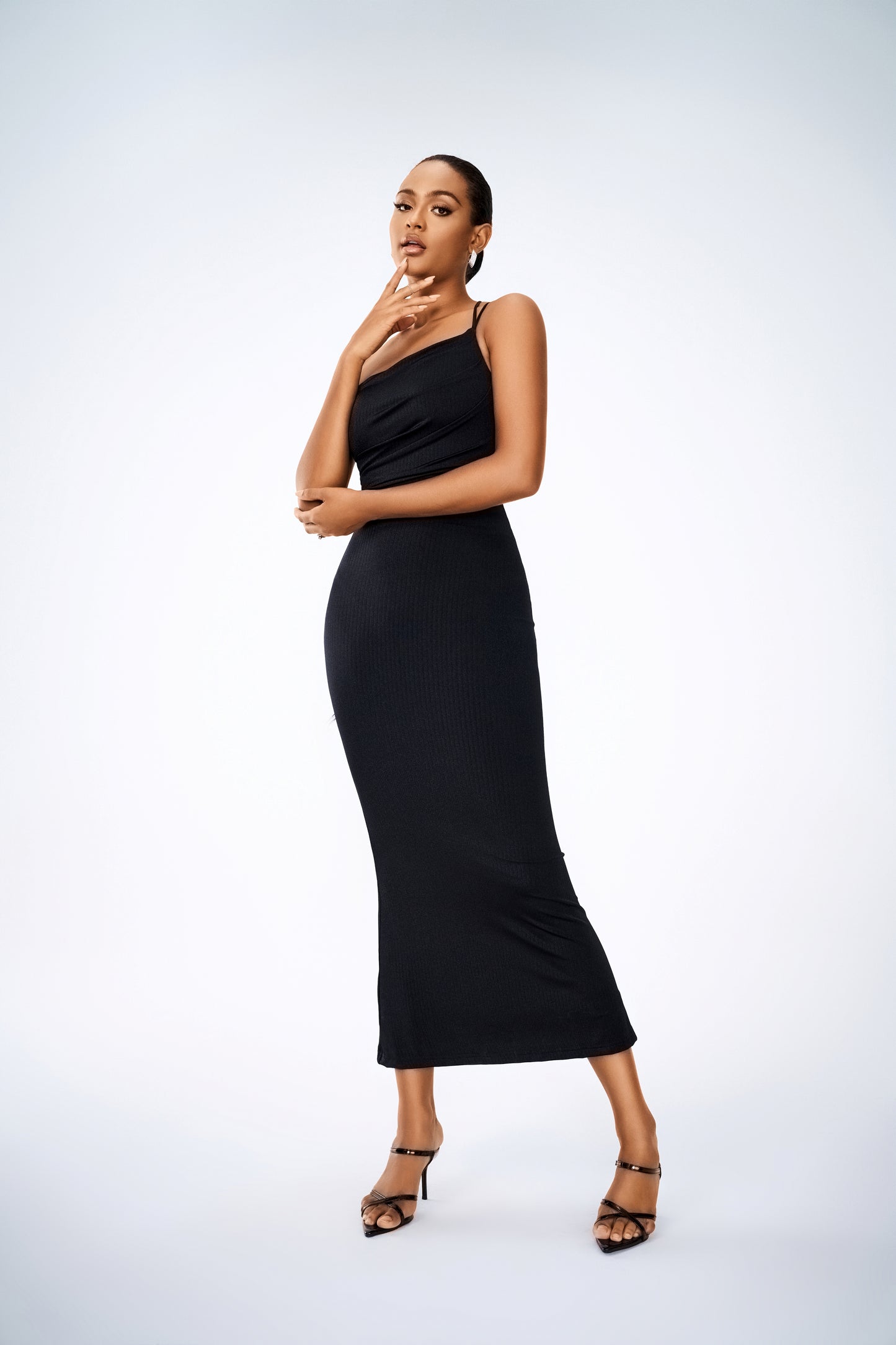 SHAUN MIDI DRESS BLACK LOWER IMPACT