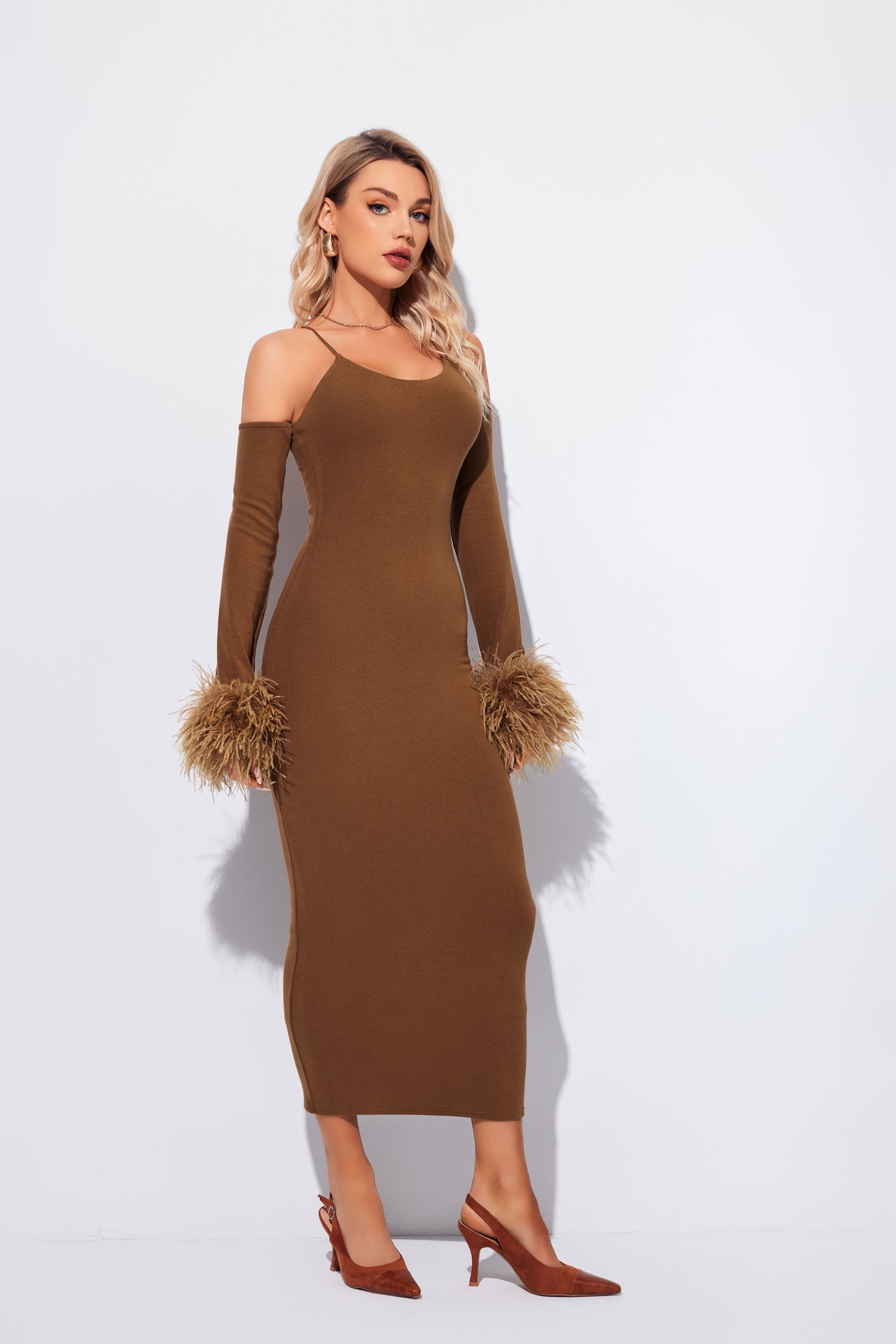 CLARENCE MAXI DRESS SLATE BROWN