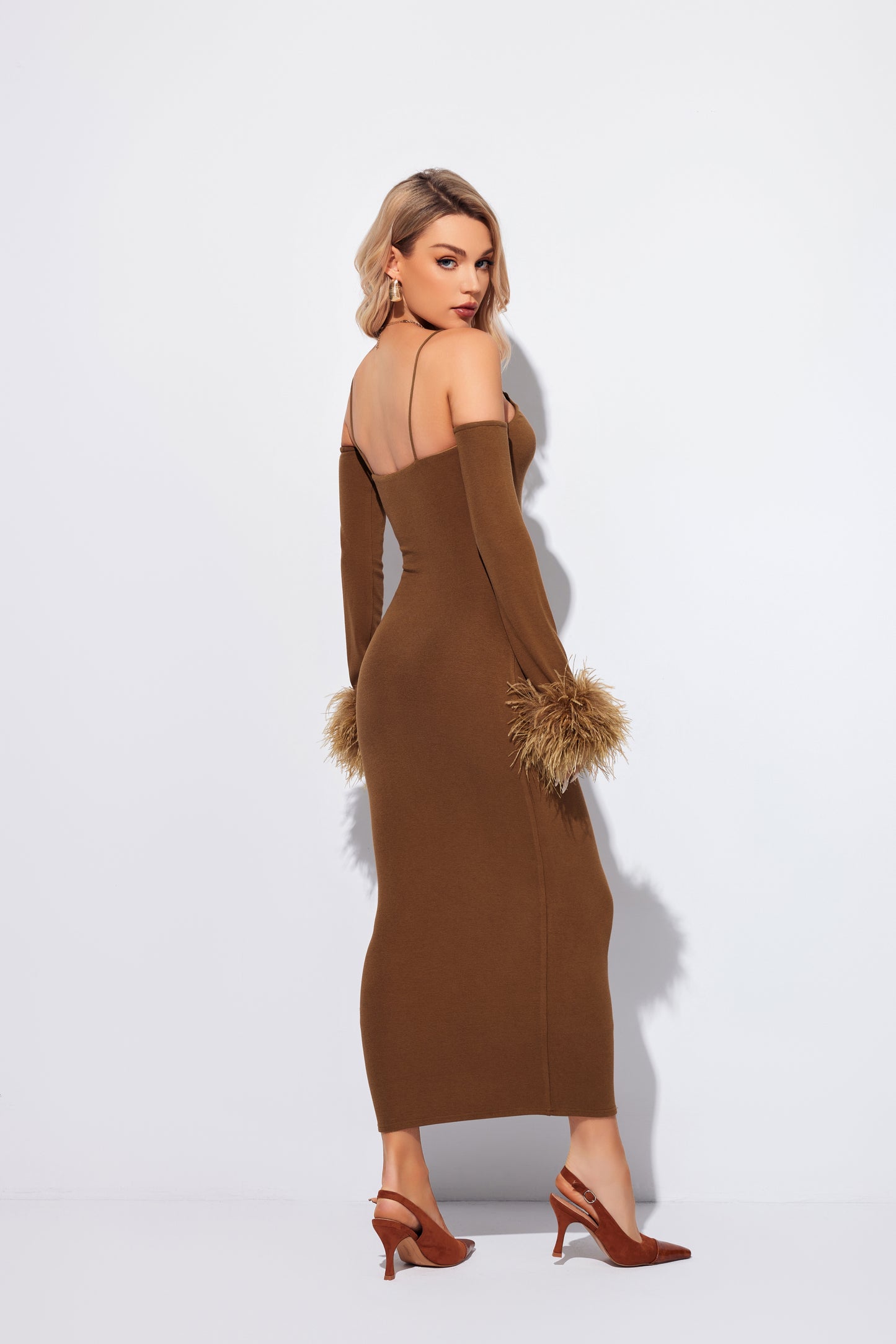 CLARENCE MAXI DRESS SLATE BROWN
