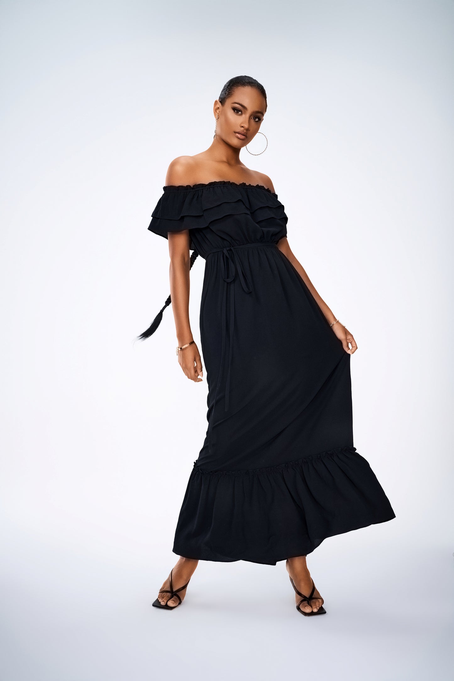 LAURENCE STRAPLESS MAXI DRESS BLACK