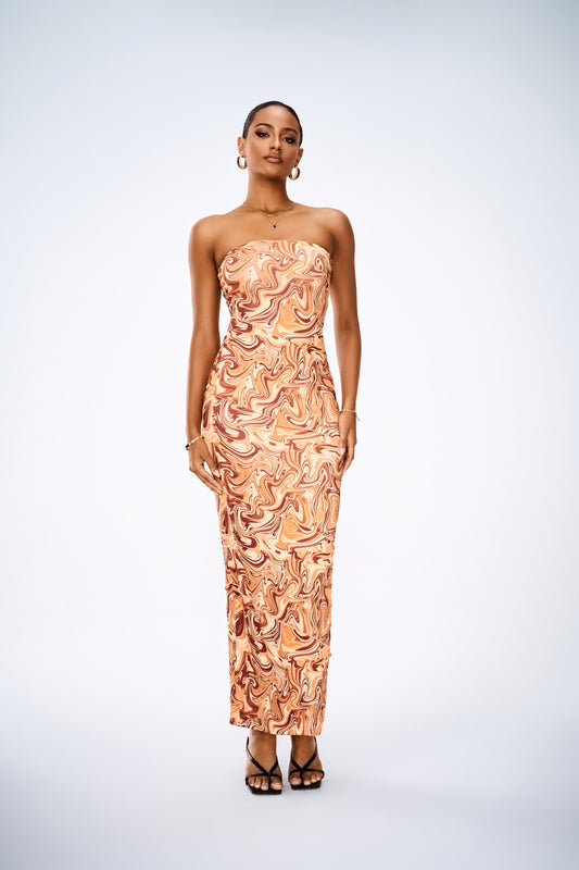 Tie-Dye Tube Maxi Dress – Strapless Summer Vacation Outfit