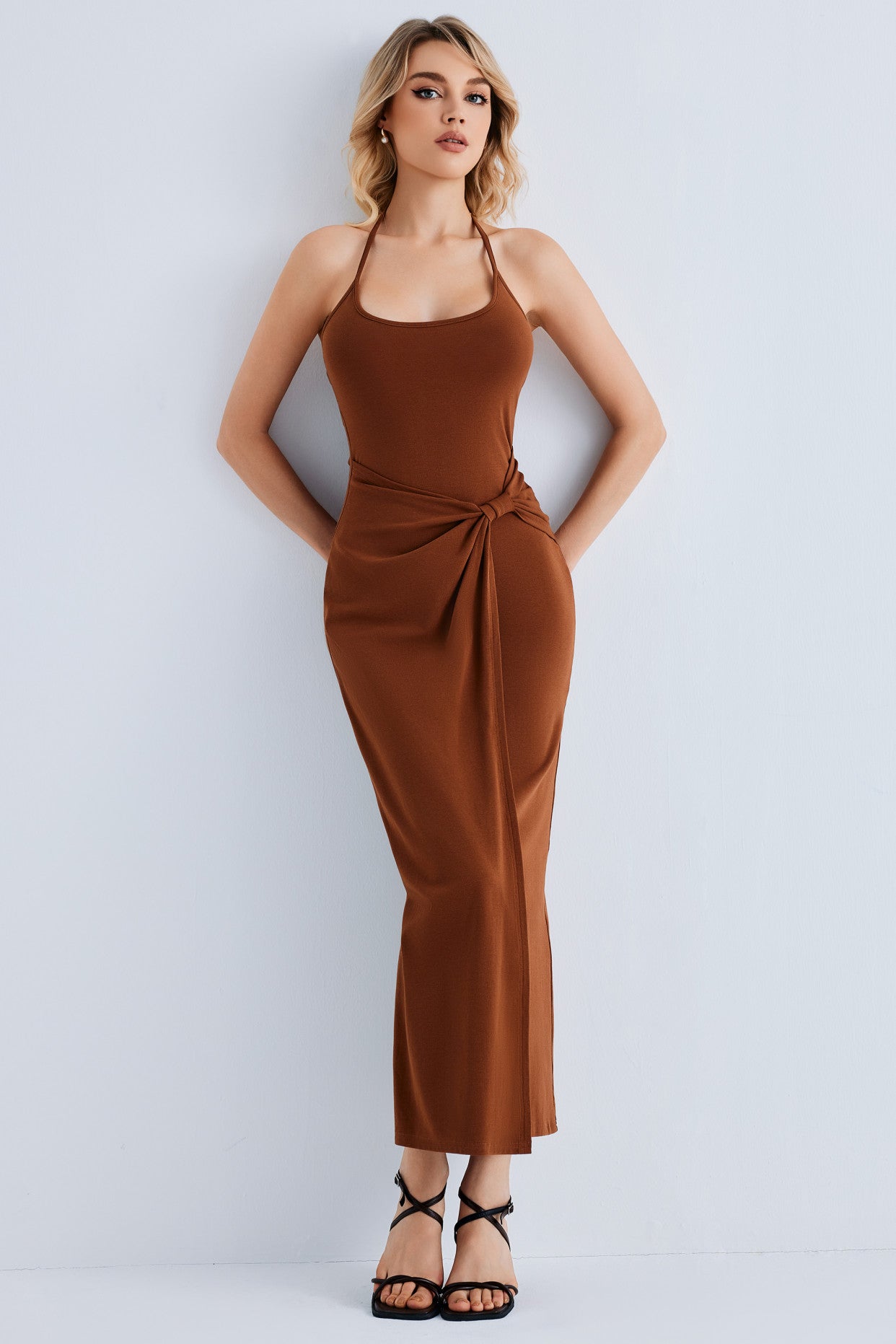 Women Halter Sleeveless Maxi Dress