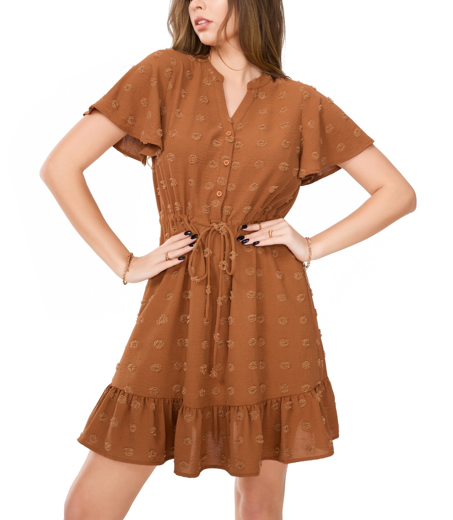 Women’s Swiss dot ruffle tiered flowy dresses