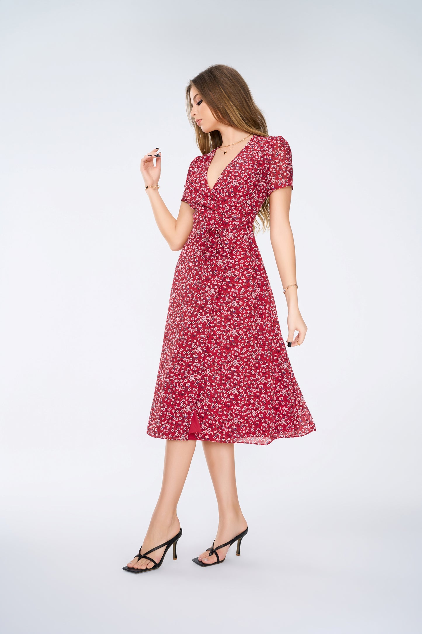 Women Floral Dress Midi Dress