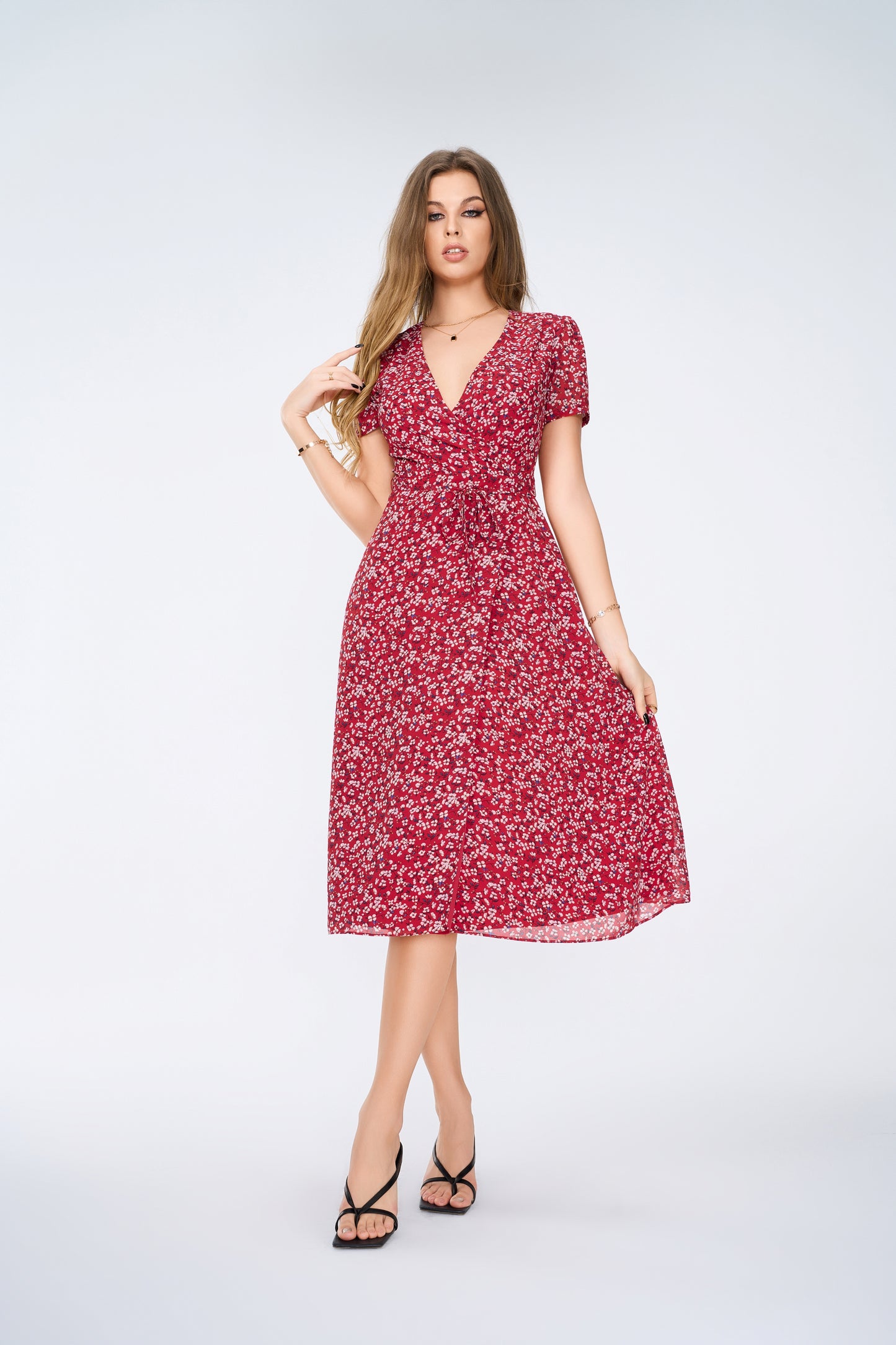 Women Floral Dress Midi Dress