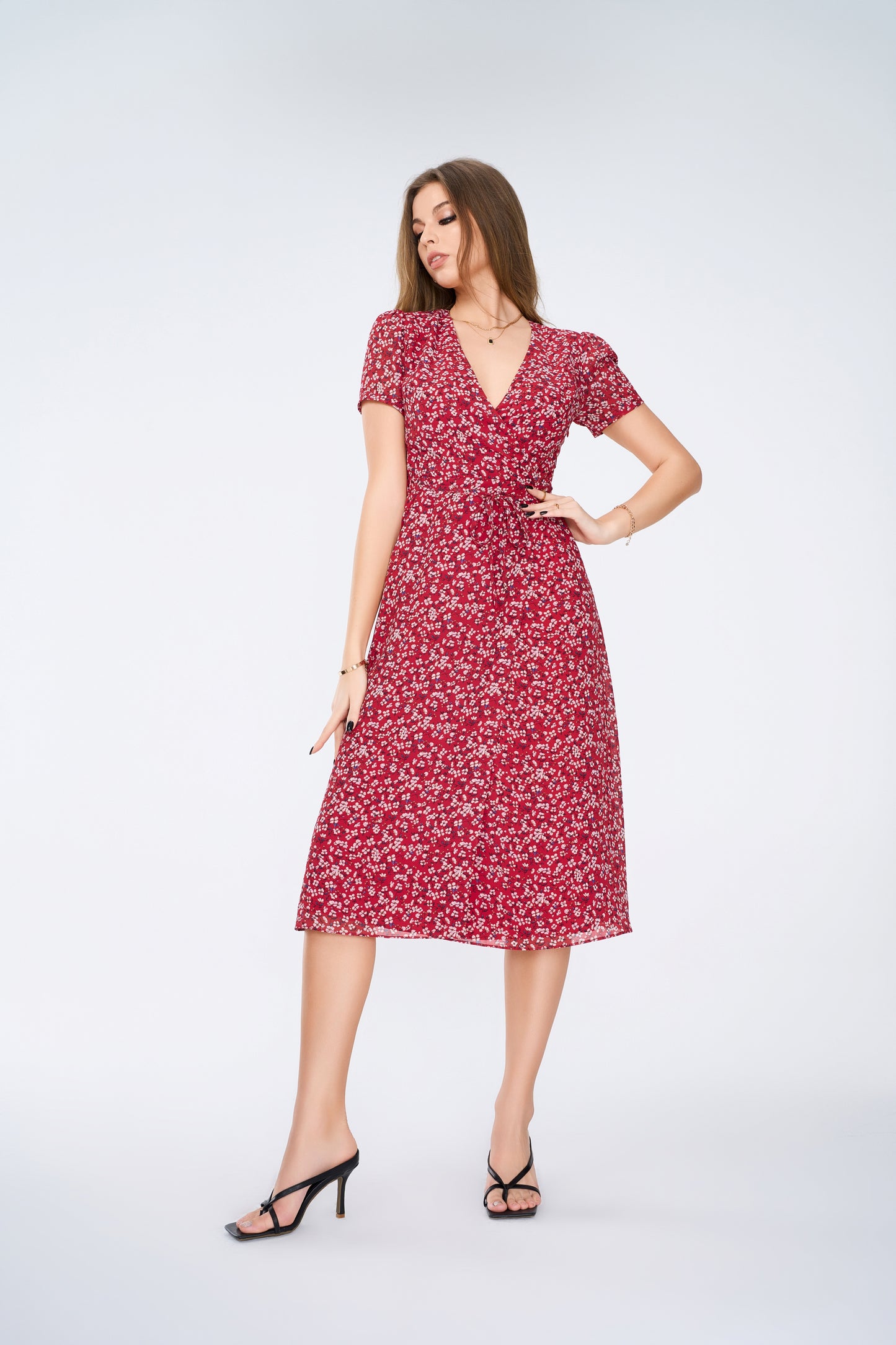 Women Floral Dress Midi Dress